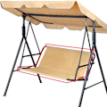 Miniatyrbilde 1 av 5: stk Hagesving Setetrekk, Hagestoltrekk Sving Setetrekk, 2 og 3 seter Off-white 150×50×10cm