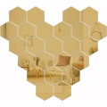 Miniatyrbillede 2 af 5: 24 stk. Guld Aftagelige Spejl Stickers DIY Akryl Vægsmykke