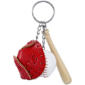 Pikkukuva 1 / 4: (Punainen) Mini Baseball Bat Glove Shaped Keychain Creative Keyring Pendant Gift