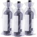Miniatyrbillede 1 af 5: 30 stk. Hvide Organza Vingaveposer Gaveposer til 750 ml Vinflasker