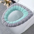 Miniatyrbillede 2 af 5: 4 farver universel toiletsædebetræk tyk plys blød måtte vinter varm toiletpude med håndtag vaskbar