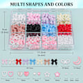 Miniatyrbillede 2 af 5: 600 stk 3D Neglecharms og Flatback Perler Sæt 1, 8 Farver Neglebåndscharm + Pink & Hvid Stjerne Hjerte Måne Søde Neglejuveler