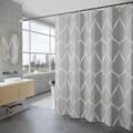 1 st grå duschdraperi, vattentät design och polyester, snabb torkning, viktad kant, duschdraperisats för badrum