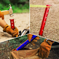 Miniatyrbilde 2 av 5: 6 stk. blå teltplugger i aluminiumslegering, 31 cm sandplugger, bakkeplugger for feste til fotturer, markise, presenning
