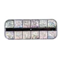 Miniatyrbild 2 av 5: Holografisk Opal Nagelkonst Glitterflingor Puder Aurora Iriserande Pigment Iskristall Sjöjungfru Pailletter Glittrande Sekvenser