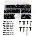 Miniatyrbillede 1 af 5: 340 stk. selvskærende skruer assorteret M3 M3.5 M4 M4.8 sort
