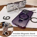 Miniatyrbild 3 av 5: Ringfodral för iPhone 16 Pro Max med Kickstand, MagSafe-kompatibelt, Inbyggt Kameralins-skydd, Stötsäkert