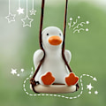 Pikkukuva 5 / 5: Mignon Balançoire Canard Pendentif，Swinging Duck Ornements de V