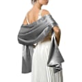 Miniatyrbillede 1 af 4: Sjal og Wraps til Aftenskjoler Satin Sjal Wraps til Kvinder Ekstra Langt Bryllupssjal til Brudepige