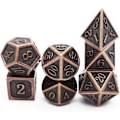 Miniatyrbild 5 av 5: Antika Kopparmetall DND Tärningssats 7 Tärningar Polyedriska D&D Tärningar för TTRPG Dungeons and Dragons Present