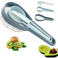 Miniatyrbillede 1 af 4: Avocado Skærer Kiwi Skærer, 3 i 1 Rustfrit Stål Avocado Kiwi Terning og Skaller Værktøj, Frugt Skaller til Avocado og