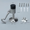 Miniatyrbilde 2 av 5: 1 STK Dørstopper i rustfritt stål med krok, kraftig dørstopper med skruer - Veggmontert dørstopper for hjemmekontor