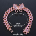 Miniatyrbillede 2 af 4: 1 Pak Butterfly Cuban Armbånd Cuban Link Armbånd Pave I
