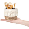 Miniatyrbillede 4 af 5: Sæt med 2 Makeupbørste Opbevaringskurve - Opbevaringskurve til Hjemmet - Mini Boho Stil Opbevaringskurv - 10 x 10 cm