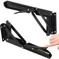 Miniatyrbillede 1 af 5: 2 stk. 440mm Foldbare Beslag, Foldbare Beslag, Sort Foldbar Konsolbeslag, Vægbøjle