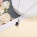 Miniatyrbilde 2 av 2: Akvamarin fe-stil simulerte diamant kragebeinkjede med