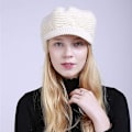 Miniatyrbilde 3 av 5: 1 x Myk strikket beret for kvinner med hodeskallevisir