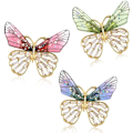 Miniatyrbilde 1 av 5: (3 Pakk) Dragonfly Brosjer for Kvinner, Flerfarget Legering Dragonfly Stil Pin Krystall Brosje Smykker f