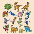 Miniatyrbillede 1 af 5: 15 stk. dinosaur-formede patches til tøjdekoration