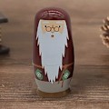 Miniatyrbild 2 av 5: Ryska Nesting Dolls Jul Ryska Matryoshka Dockor Trä Staplingsleksak Presenter till Barn Pojkar Flickor