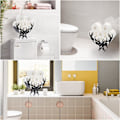 Miniatyrbillede 4 af 5: Toiletpapirholder i metal - Hjorteformet papirholder til badeværelset (sort)
