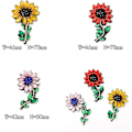 Miniatyrbillede 2 af 5: Rhinestone-lapp, 3 stk. Krystal Solsik Daisy Sy på Lap, Håndlavet Kunstig Diamant Blomster Lap Badge DIY Håndværk