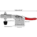 Miniatyrbillede 5 af 5: Knæspænde GH-201-B, 4 stk. Toggle Clamp, Knæspændeanordning, Holdekapacitet Ca. 90 Kg, Skridsikker