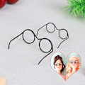 Miniatyrbillede 4 af 5: 10 Stk Mode Rundt Stel Lensless Retro Cool Dukke Briller Til 3*2.2*1.2cm