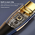 Miniatyrbilde 8 av 8: 120W gjennomsiktig Type-C-kabel Hurtiglading USB-C-kabel A-1m