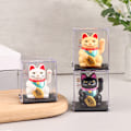 Miniatyrbillede 4 af 8: Solar Powered Lucky kat vinkende arm Vinkende ornamenter indretning White