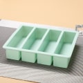 Miniatyrbillede 1 af 8: 1 Stk 4 Gitter Lang Strip Silikone isterninger Firkantet Bakke Form Green