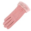 Miniatyrbillede 7 af 8: Plys Vinter Kvinder Handsker Fuld Finger Vanter Varme Luffer Beige