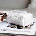 Pikkukuva 4 / 5: 1 kpl Weave Leather Tissue Box Tyylikäs autopaperipidike Gray