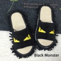 Miniatyrbilde 1 av 5: Tegneserie Dog Lazy Mopp Tøfler Rengjøring Gulv støvtøfler Black Monster