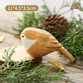 Miniatyrbillede 8 af 8: Træ Robin Bird Figur Små Fuglestatue Fugledekoration A4