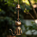 Miniatyrbillede 7 af 8: Kat Vindspil Unik Kat Haveindretning Udendørs Kat Statue Tema Style2