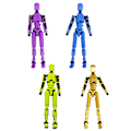 Miniatyrbillede 4 af 8: Multi-ed Movable Robot 3d Printet Mannequin Robot Model Gold