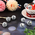 Miniatyrbillede 4 af 8: 12 stk. Discobold Kage Toppers Festartikler Silver