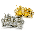 Pikkukuva 2 / 5: 10 kpl/ set Nukkekodin miniatyyri metalli tee nukkekodin kalusteet Min Gold