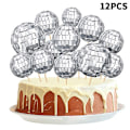 Miniatyrbillede 1 af 8: 12 stk. Discobold Kage Toppers Festartikler Silver