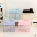 Miniatyrbillede 2 af 7: Transparent Desktop Opbevaringsboks Hus Pen Holder Organizer Rack Coffee