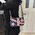 Miniatyrbillede 4 af 8: Dame håndtasker Stars Pattern Cool underarm taske Black