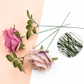 Miniatyrbillede 2 af 5: 50 STK kunstige blomster stang jerntråd silke til bryllupshjem D