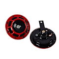 Pikkukuva 4 / 5: 2kpl punainen musta Hella Compact Electric Blast Tone Air Horn Kit Red
