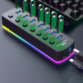 Pikkukuva 2 / 6: RGB USB 3.0 Hub 7 Ports Data Port Adapter 5Gbps TYPE-C