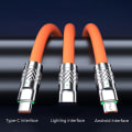 Pikkukuva 8 / 8: 3in1 6A 120W USB Type C -kaapeli valaistukseen USB A - Type-C Yellow
