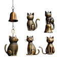 Miniatyrbillede 2 af 8: Kat Vindspil Unik Kat Haveindretning Udendørs Kat Statue Tema Style3