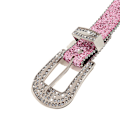 Miniatyrbillede 8 af 8: Shinning til Rhinestone bælter PU læder vestlige pigebælte Pink
