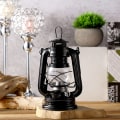 Miniatyrbilde 2 av 8: 19cm Retro Outdoor Camping Parafin Lampe Bærbar lanterne Dark Blue