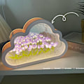 Miniatyrbillede 1 af 8: Cloud Mirror Tulip Lampe DIY Night Light Soveværelse Ornamenter purple